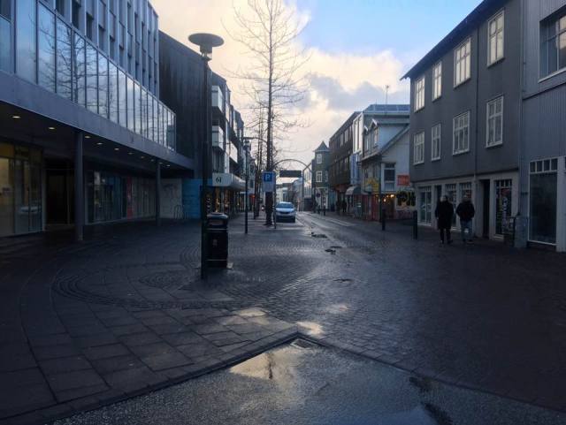 23일 오후 아이슬란드 레이캬비크의 한 거리 모습. 사람이 거의 보이지 않는다. 현지 교민 제공