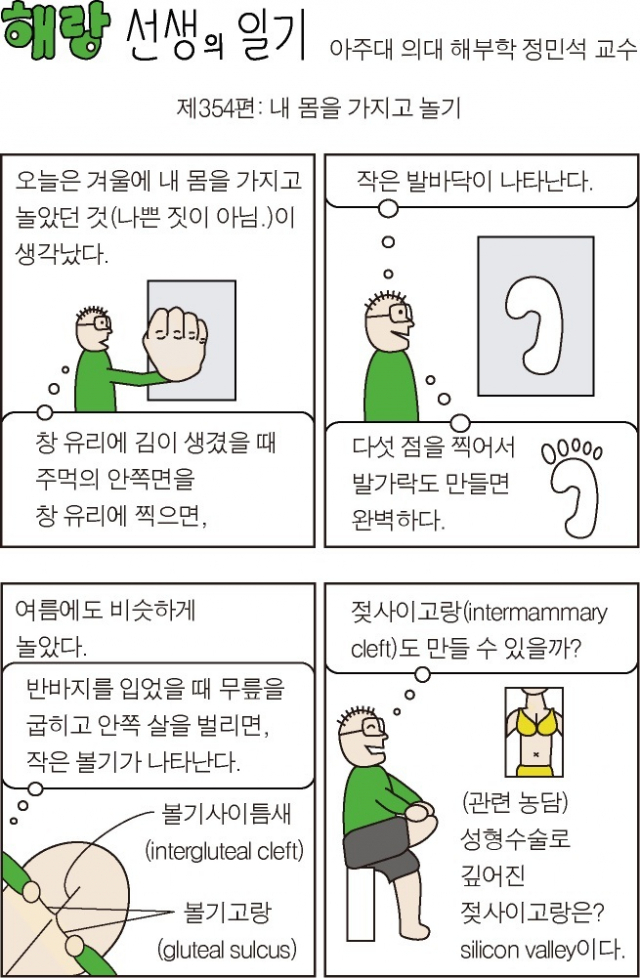정민석 교수의 만화 '해랑 선생의 일기'. 정민석 교수 홈페이지 캡쳐.