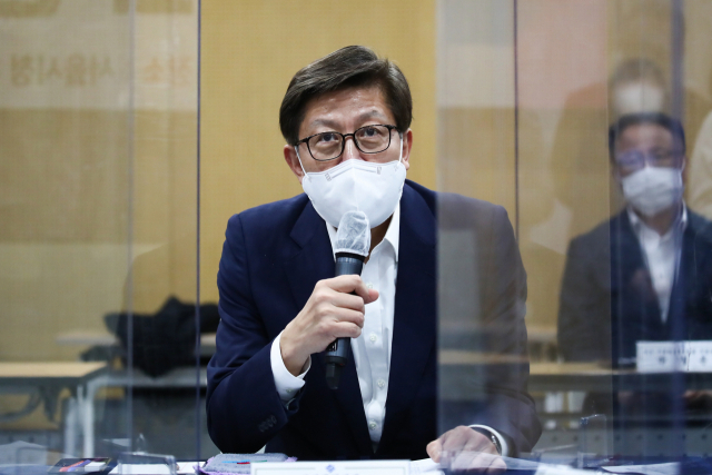 박형준 부산시장이 18일 오후 서울시청에서 열린 '공시지가 관련 간담회'에서 발언하고 있다.