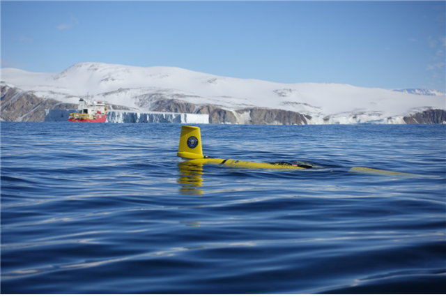 난센 빙붕 탐사에 투입된 무인 수중 글라이더. 해수부 제공