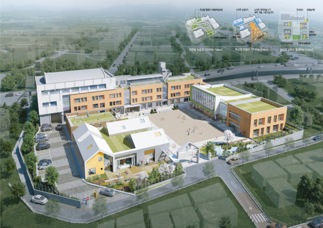 2025년 그린스마트미래학교로 탈바꿈하는 부산 중구 봉래초등학교의 조감도. 부산시교육청 제공
