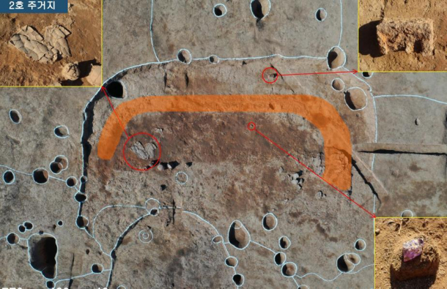국내에서 처음으로 일본 야요이 시대 철서가 발굴된 다방동 패총 내 2호 주거지 전경. 양산시 제공