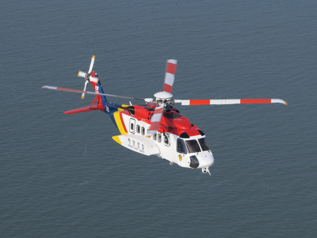지난해 4월 제주도 해상에서 추락한 S-92 헬기.