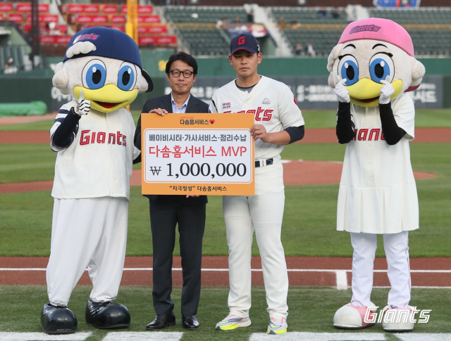 롯데 자이언츠 계투조 핵심 김진욱이 팀의 ‘4월 MVP’에 선정됐다. 롯데 자이언츠 제공