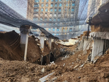 인천 검단의 자이안단테 아파트 지하주차장 붕괴 사고 현장 모습. 국토부 제공