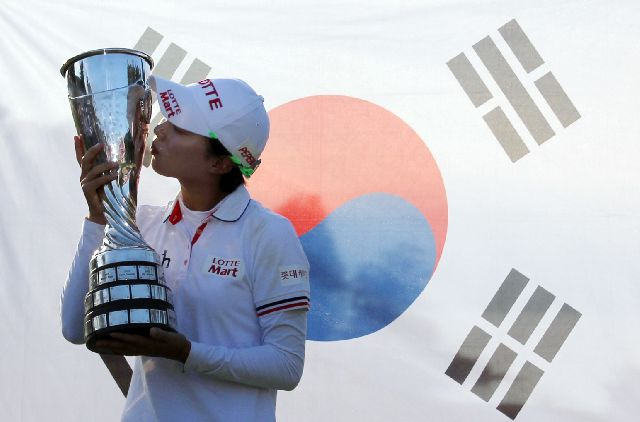 2014년 에비앙 챔피언십에서 자신의 LPGA 투어 첫 승을 거둔 김효주가 올해 대회에서 다시 한번 우승컵에 입을 맞출 각오다. AFP연합뉴스