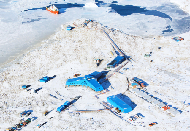 남극 장보고과학기지 전경(항공사진). 해수부 제공