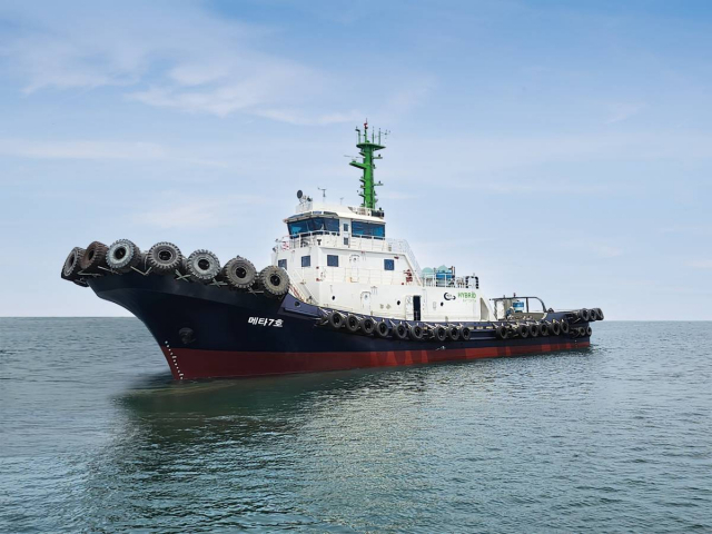 친환경인증선박 보급지원사업’ 2021년 지원 선박. 선종은 예선으로, 하이브리드 기술이 적용됐다. 해수부 제공