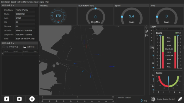시뮬레이션 기반 자율운항테스트시스템(S-TAS) 화면. KRISO 제공