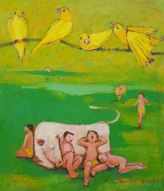 이강윤 작가의 작품들. 사진은 ‘휴식’. 갤러리조이 제공