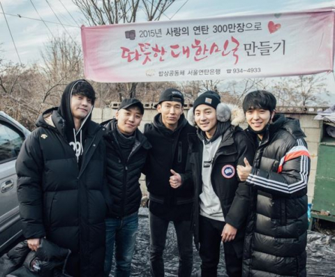 왼쪽부터 정준영, 승리, 션, 로이킴, 최종훈 (사진=션 인스타그램 캡처)