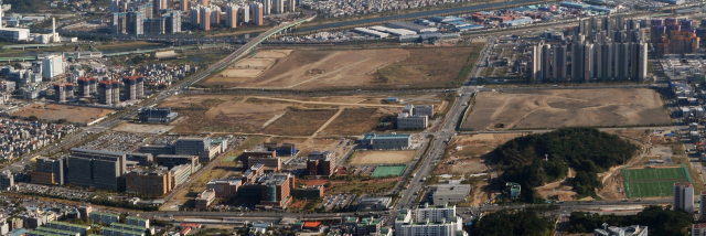 부산대 양산캠퍼스 대학부지에 정보의생명공학대학 신설이 확정됐다. 양산시 제공