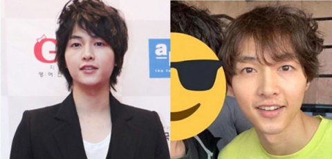 사진-송중기 머리 스타일(2008년, 2019년)