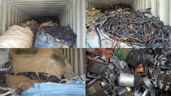관세청이 상반기에 적발한 폐기물. 수출허가를 받아야 하지만 일반고철인 것처럼 품명을 속이는 수법으로 수출하려다 적발됐다. 사진=관세청