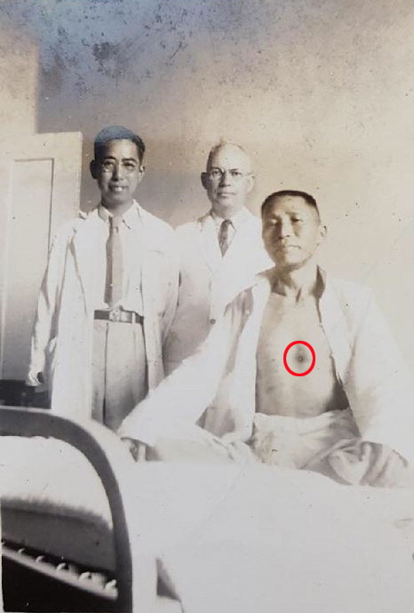 1938년 남목청 사건 때 일제 밀정의 총탄을 맞고 수술을 받은 백범 김구(맨오른쪽). 부산일보DB