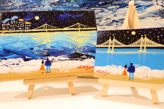 부산롯데호텔의 미니 유화 키트 체험.