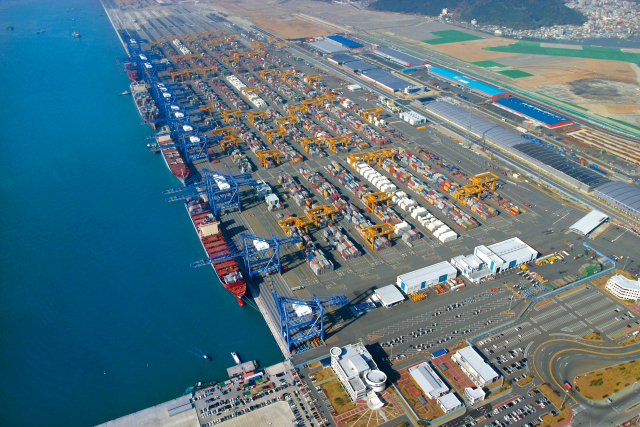 부산항 신항 터미널 전경. 부산일보DB