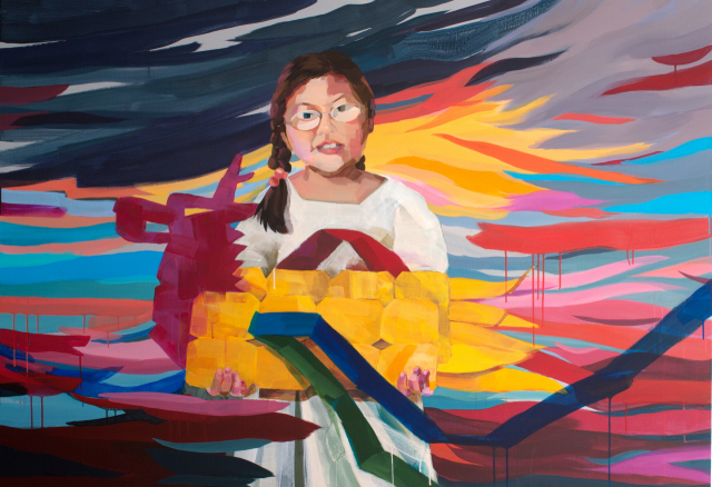 ‘무릎으로 쌓는 사탕’ 전에서 선보이고 있는 문지영 작가의 ‘반야용선’. ‘3F in 스페이스닻’ 제공