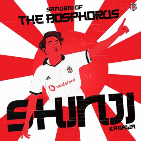 베식타스 공식 SNS에 등장한 카가와와 욱일기.