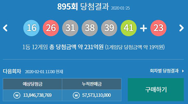 동행복권 홈페이지 캡처