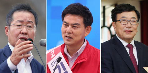 홍준표·김태호·서병수. 부산일보DB