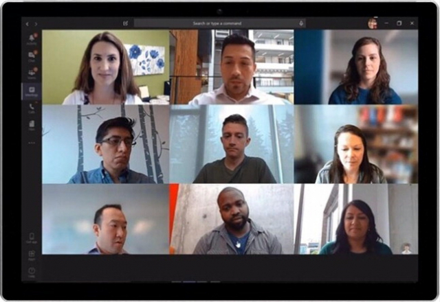 일회용 마스크를 소독하는 쉐어라이트의 적외선 다목적 살균기(위)와, 마이크로소프트(MS)의 협업 솔루션 ‘팀즈’ 이미지. 쉐어라이트·마이크로소프트 제공