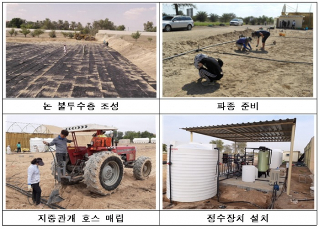 벼 재배 실증포장 구축 작업.