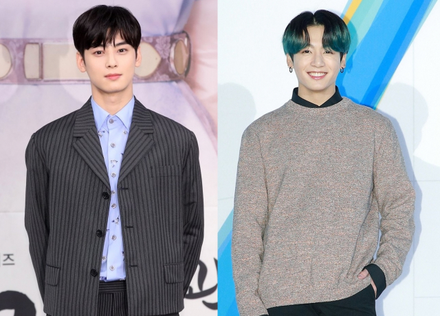 아스트로 차은우(왼쪽)와 방탄소년단 정국. 연합뉴스 자료사진