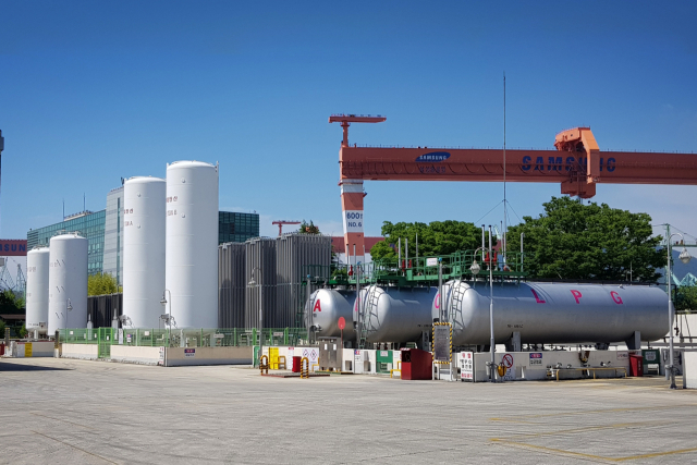 삼공정안전관리 평가 항목 중 하나인 거제조선소 내 유틸리티 센터. 삼성중공업 제공
