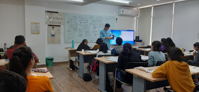 주인도한국문화원 세종학당의 수업 모습. 연합뉴스