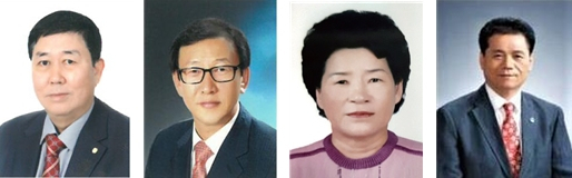 좌측부터 애향부문 신신환, 봉사부문 장충복, 선행부문 윤영자, 지역사회공헌부문 이희산. 중구청 제공.