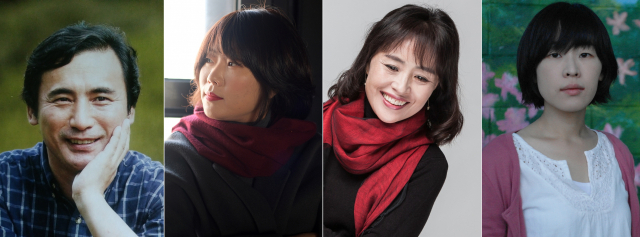 2020 통영시문학상 수상자. 왼쪽부터 유홍준 청마문학상 수상자, 이은규 김춘수 시문학상 수상자, 우은숙 김상옥 시조문학상 수상자, 최진영 김용익 소설문학상 수상자. 통영시 제공