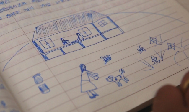 세 가족의 꿈은 한집에서 모여 사는 것이다. 한종선 그림