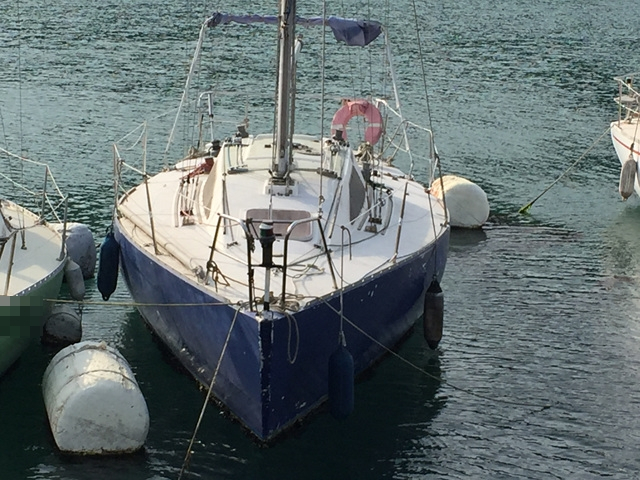 통영해경이 2018년 불법운항 혐의로 적발한 일본산 중고 요트. 부산일보 DB