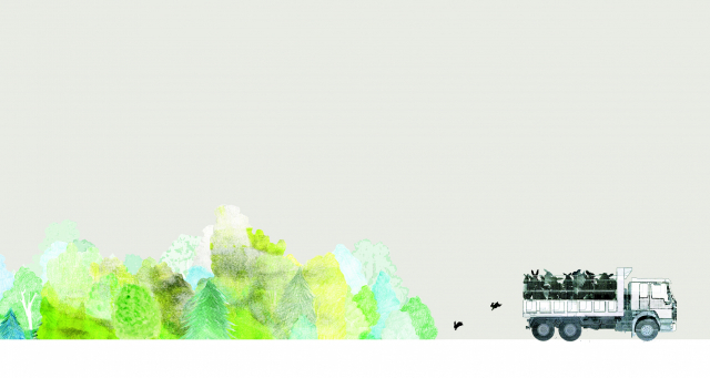 검정토끼는 인간의 이기심이 가득한 쓰레기 봉투이다. 달그림 제공