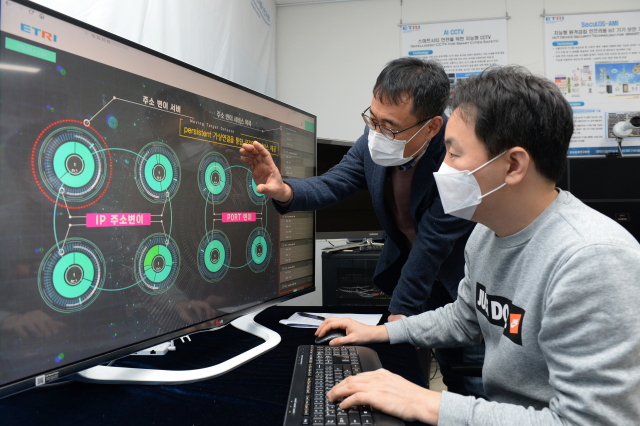 ‘사이버 자가변이 기술’ 시연 장면. ETRI 제공