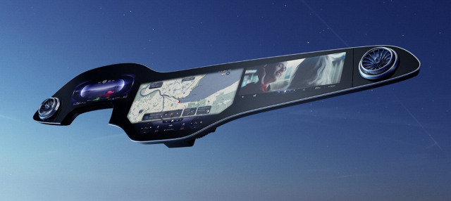 메르세데스-벤츠의 ‘MBUX 하이퍼스크린’. 메르세데스-벤츠 제공