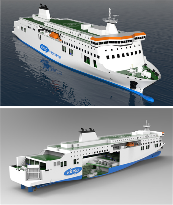 하이브리드 전기추진 카페리선 개발 모델. KRISO 제공