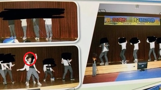 2010년 중학교 수학여행에 참석한 조병규의 모습으로 추정되는 사진. 인스타그램 'victimofmr_cho' 캡쳐.