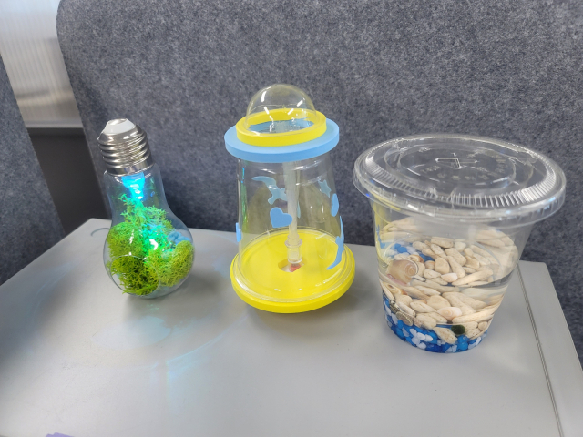 언택트 생태학습 키트 ‘에듀키트’(LED 스칸디아모스 테라리움, 태양광 미니 등대, 해양식물 마리모). 인천항만공사 제공