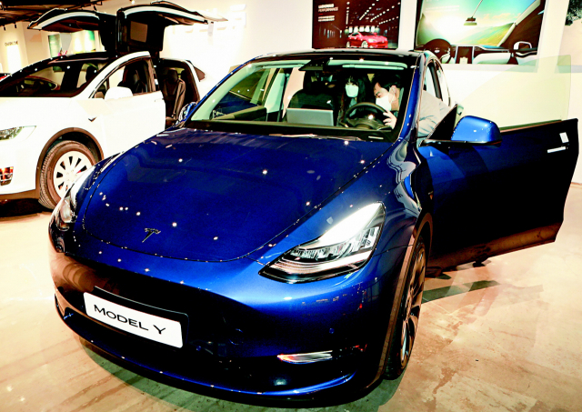 테슬라의 두번째 전기 SUV 모델인 ‘테슬라 Model Y’. 부산일보DB