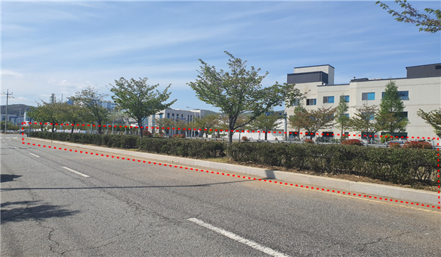 강서구 신호동 일대에 관목류 이식이 완료된 모습. 부산시 제공