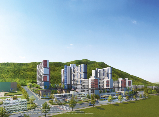 태영건설과 포스코건설 컨소시엄이 공급하는 ‘사송 더샵 데시앙 3차’ 투시도. 태영건설·포스코건설 제공