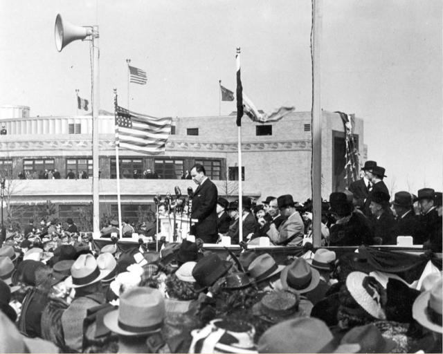 1939년 뉴욕 라과디아공항 개장식 장면. 미국연방항공청(FAA) 자료