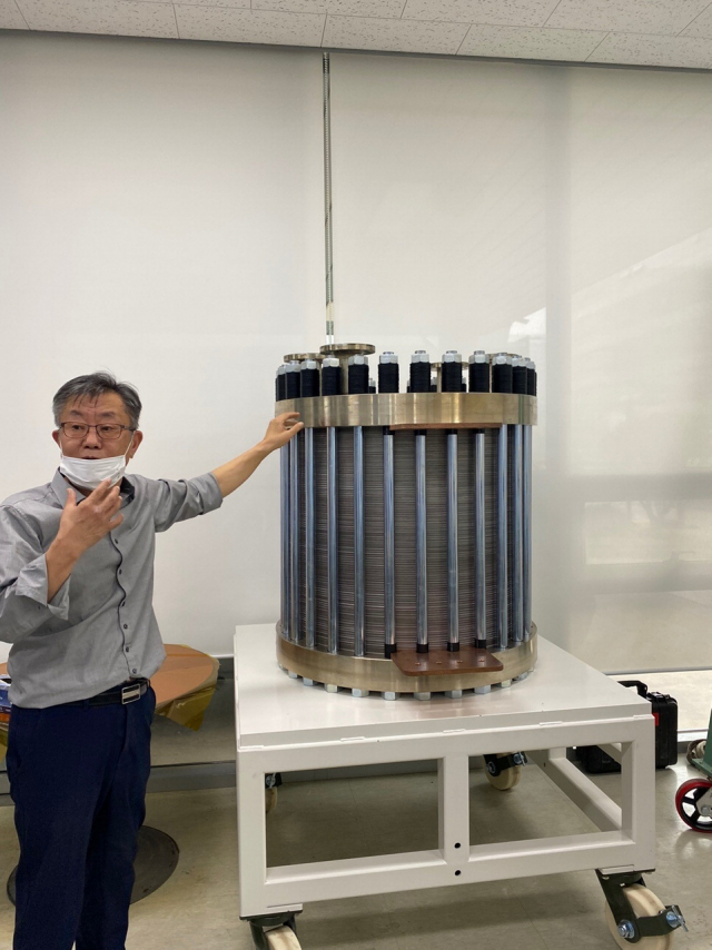 선보유니텍의 그린수소 분야 파트너사인 엘켐텍의 수전해 스택. 선보유니텍 제공