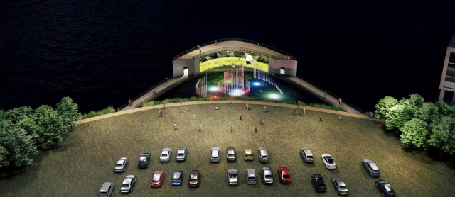 부산 낙동강 옆 화명생태공원에 국내 최초로 들어설 ‘수상극장’ 조감도. 북구청 제공