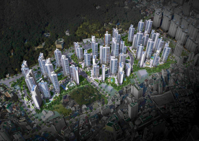 부산 동래구 온천4구역을 재개발해 건립하는 ‘래미안 포레스티지’ 조감도. 삼성물산 제공