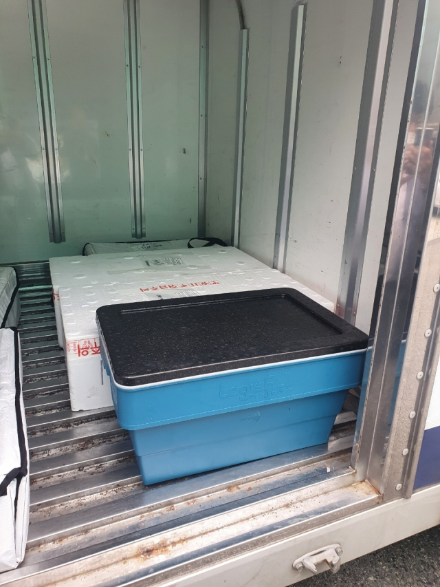 동명대는 물차 대신 탑차를 활용해 수산물을 수송하는 실증사업을 진행했다. 동명대 제공