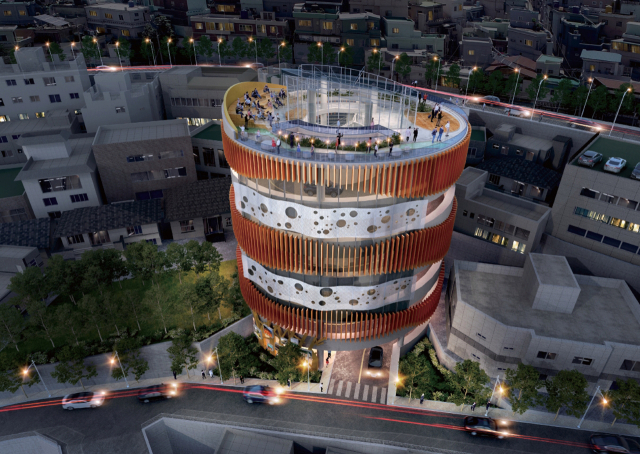 부산 서구청은 부산터널 위 산복도로와 동대사거리를 잇는 28m 높이 회전식 도로를 설치한다. 건물 안에 나선형 도로가 있어 차량이 오르내릴 수 있게 한 것이 특징이다. 서구청 제공