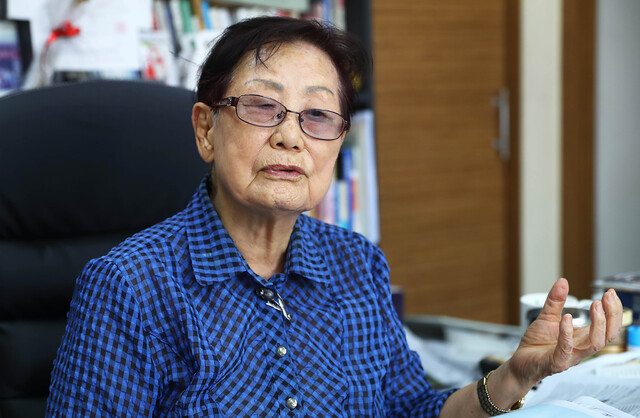 민족과여성 역사관 김문숙 이사장. 부산일보DB